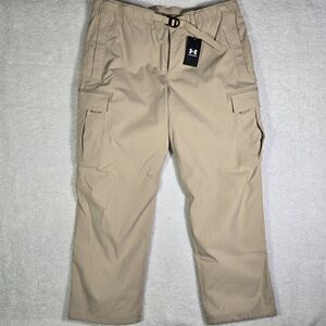 $130 Under Armour Expanse Utility Cargo Belted Pants Tan Mens Size XL